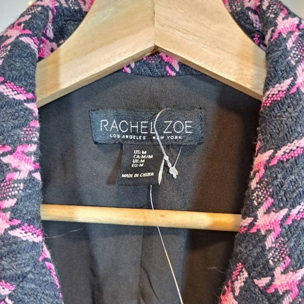 Rachel Zoe Black and Pink Checkered Blazer - Picture 4 of 5